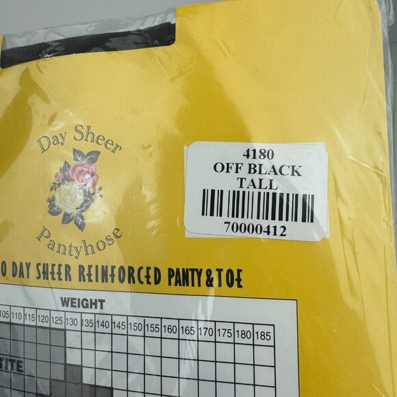 Vtg Sealed Karin Morgan Collection Off Black Tall Day Sheer Pantyhose Prop READ - Picture 9 of 11